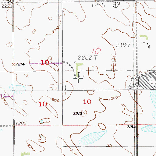 Topographic Map of 33N56E10DBCD01 Well, MT