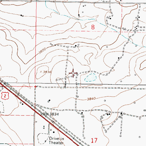 Topographic Map of 33N05W08CD__01 Well, MT