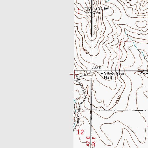 Topographic Map of 33N47E12AAAB01 Well, MT