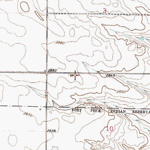 Topographic Map of 33N44E10BABB01 Well, MT