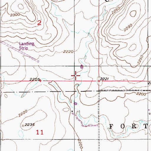 Topographic Map of 33N54E02DDCD01 Well, MT