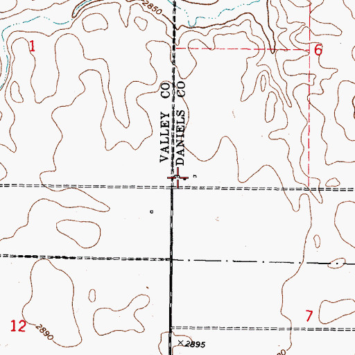 Topographic Map of 33N44E06CCCC01 Well, MT