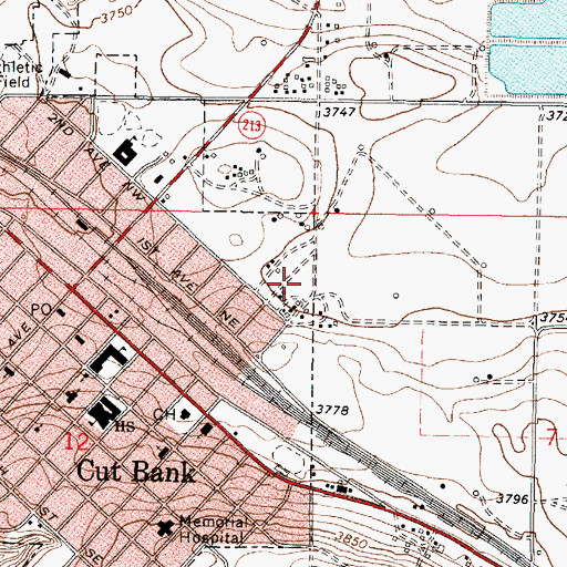 Topographic Map of 33N06W12AAA_02 Well, MT