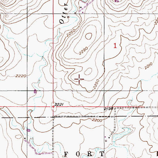 Topographic Map of 33N54E01BBDD01 Well, MT