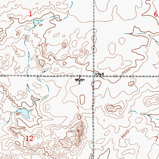 Topographic Map of 33N04E12AAAB01 Well, MT