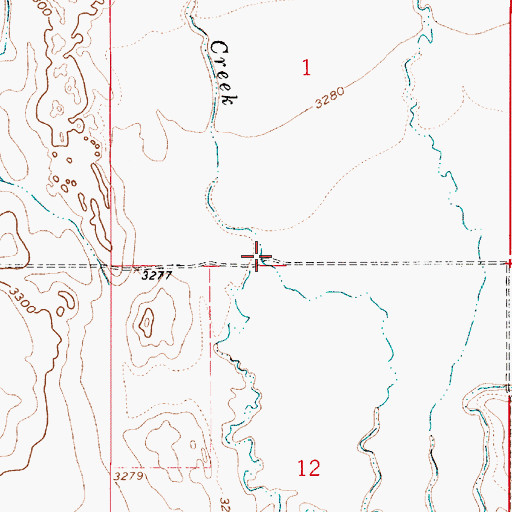 Topographic Map of 33N05E01CDDC01 Well, MT
