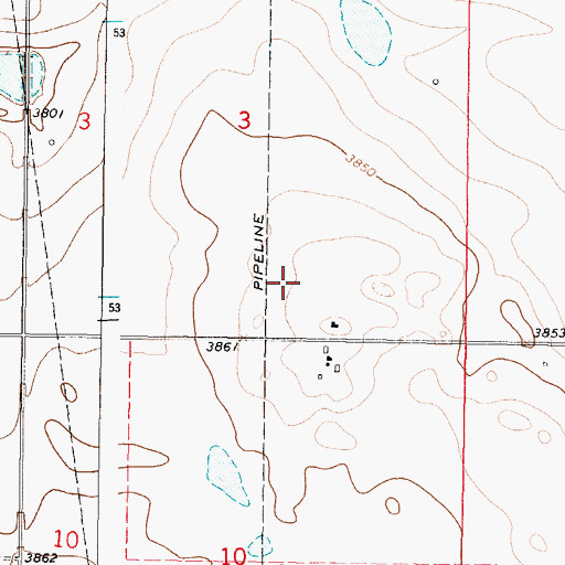 Topographic Map of 33N05W03DC__01 Well, MT