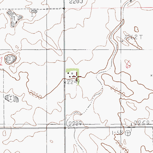 Topographic Map of 33N57E06CBBD01 Well, MT