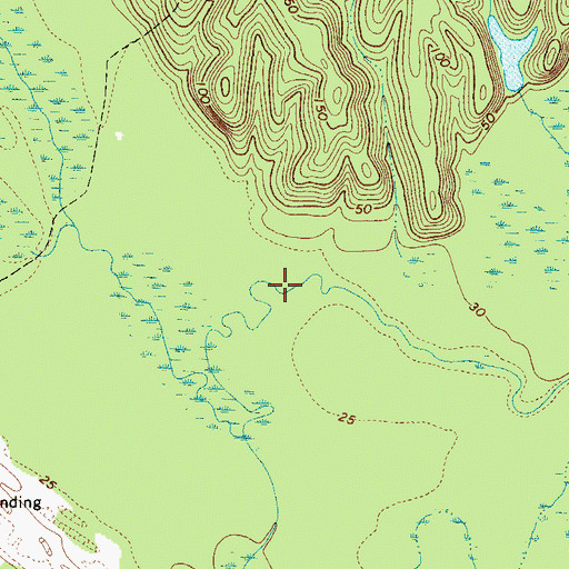 Topographic Map of Mitchells Reserve, AL