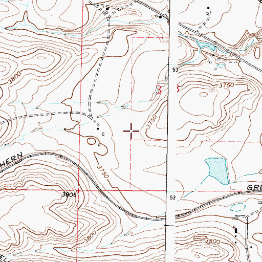 Topographic Map of 33N06W03CA__01 Well, MT