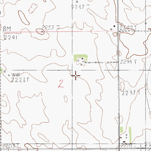 Topographic Map of 33N56E02ACAB01 Well, MT