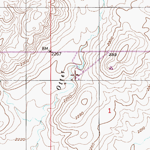 Topographic Map of 33N54E01BBDD01 Well, MT