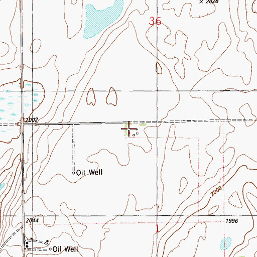 Topographic Map of 33N58E01ABAB01 Well, MT