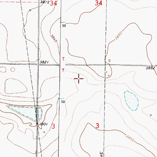Topographic Map of 33N05W03BA__01 Well, MT
