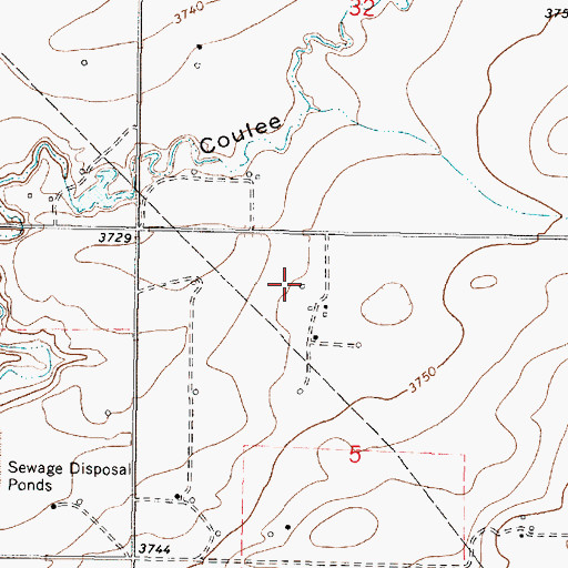 Topographic Map of 33N05W05BA__01 Well, MT