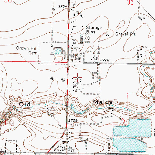 Topographic Map of 33N05W06BB__01 Well, MT
