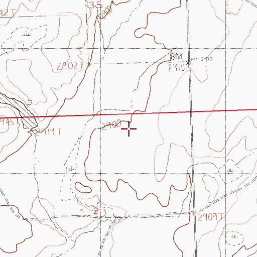 Topographic Map of 33N26E01AA__01 Well, MT