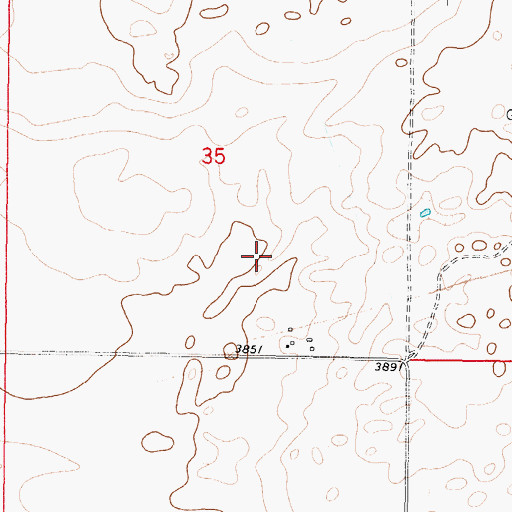Topographic Map of 34N05W35DC__01 Well, MT