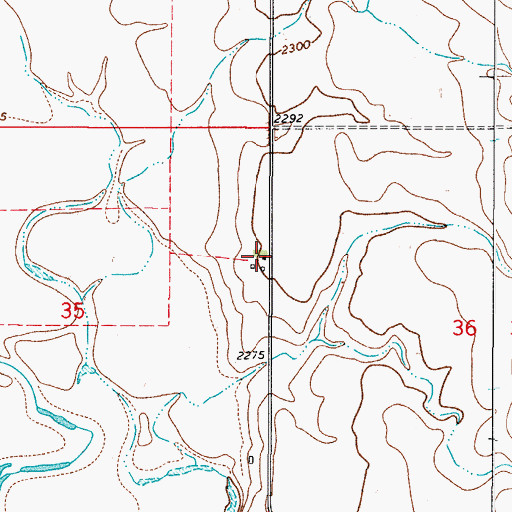 Topographic Map of 34N48E35ADAD02 Well, MT