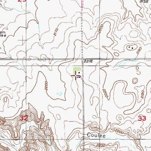 Topographic Map of 34N56E32AADA01 Well, MT