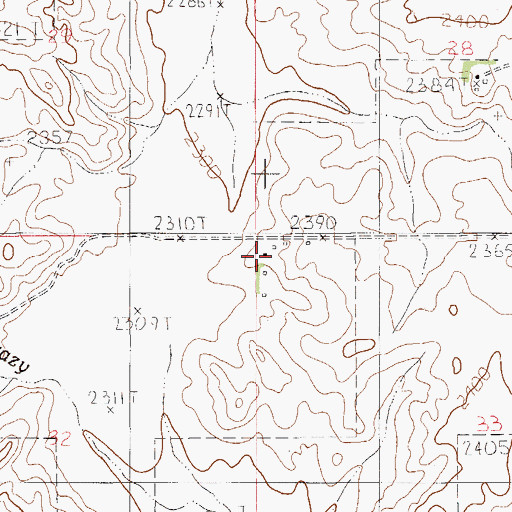 Topographic Map of 34N54E33BBBB01 Well, MT