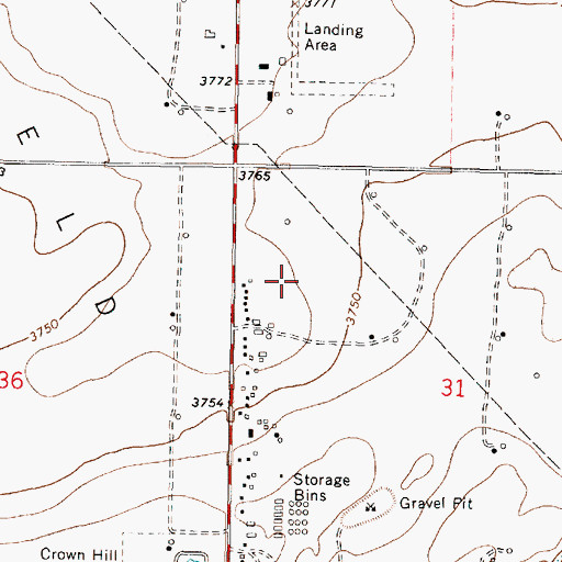Topographic Map of 34N05W31BC__01 Well, MT
