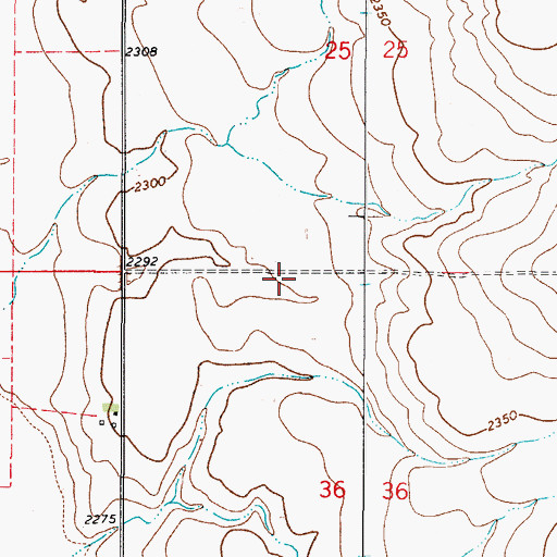 Topographic Map of 34N48E36BABA01 Well, MT