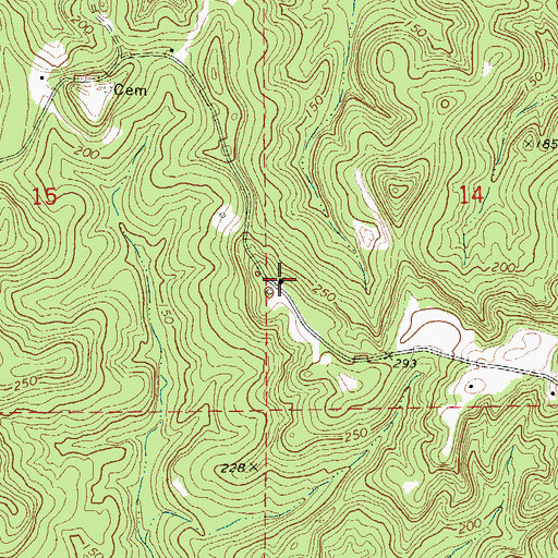 Topographic Map of Rocky Mount Church, AL