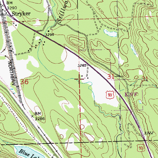 Topographic Map of 34N24W31BC__01 Well, MT