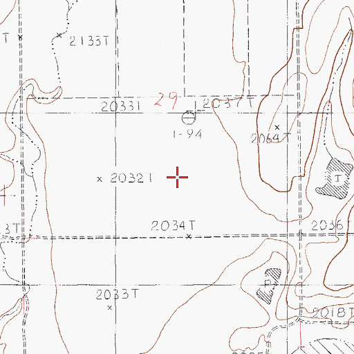 Topographic Map of 34N58E29DCBA01 Well, MT