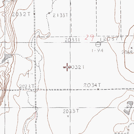 Topographic Map of 34N58E29CDBA01 Well, MT
