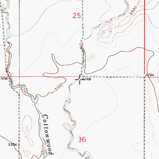 Topographic Map of 34N05E36ABBB01 Well, MT