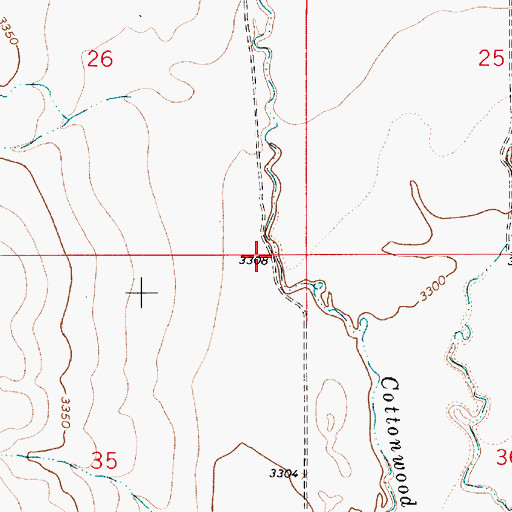 Topographic Map of 34N05E35AAAB01 Well, MT