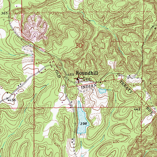 Topographic Map of Roundhill Church, AL