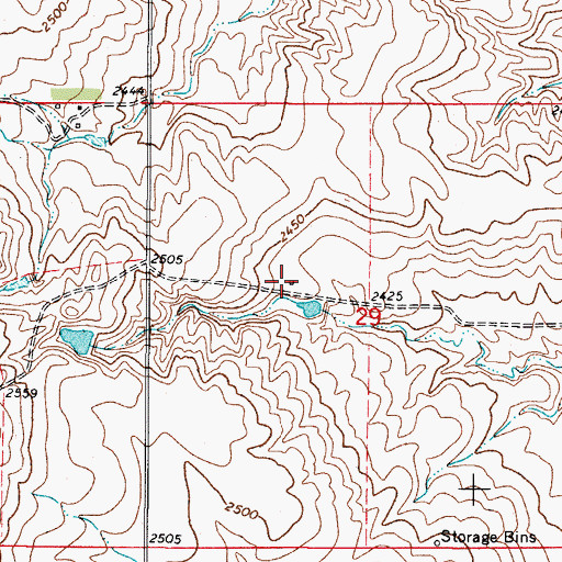 Topographic Map of 34N48E29BDCA01 Well, MT