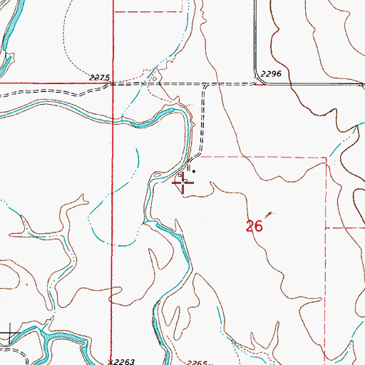 Topographic Map of 34N48E26BDBC01 Well, MT
