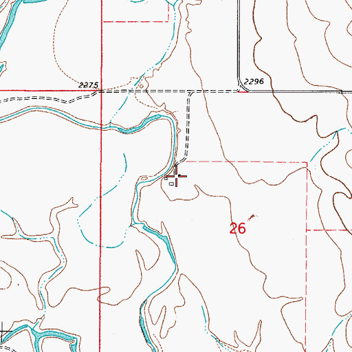 Topographic Map of 34N48E26BDBB01 Well, MT