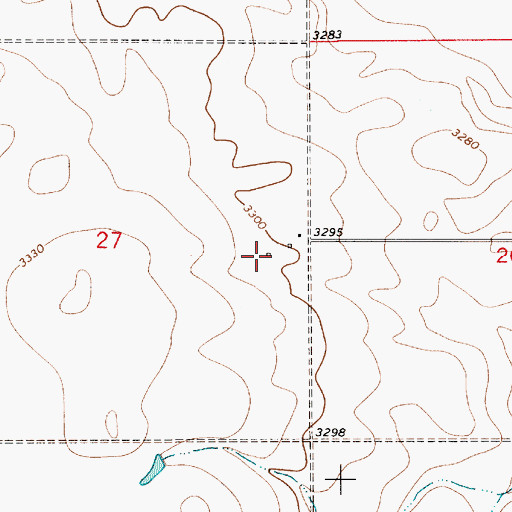 Topographic Map of 34N07E27DAAB01 Well, MT