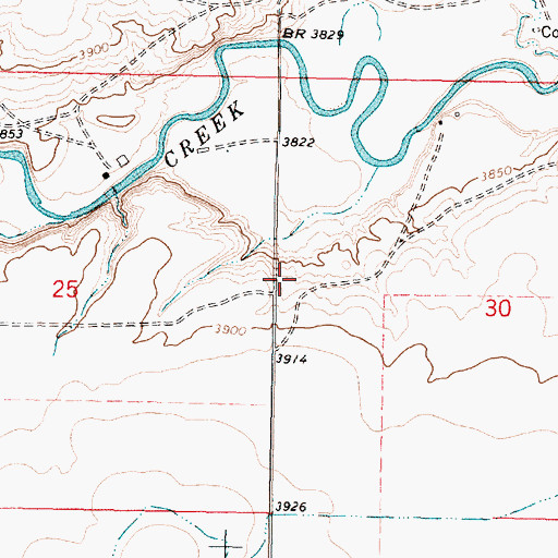Topographic Map of 34N07W30BCCC01 Well, MT
