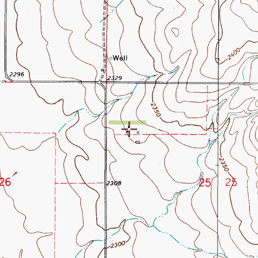 Topographic Map of 34N48E25BCBA01 Well, MT
