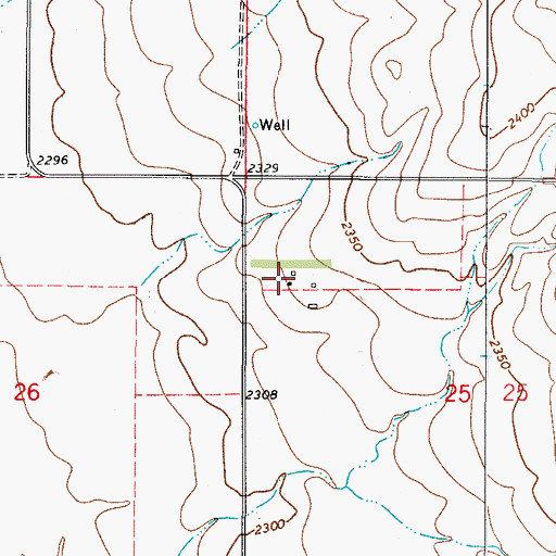 Topographic Map of 34N48E25BCAB01 Well, MT