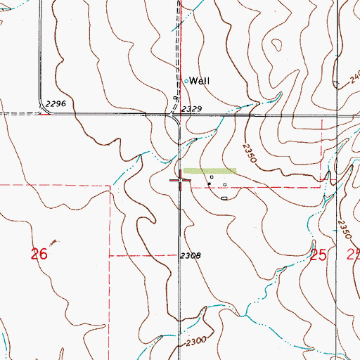 Topographic Map of 34N48E24CCCB01 Well, MT