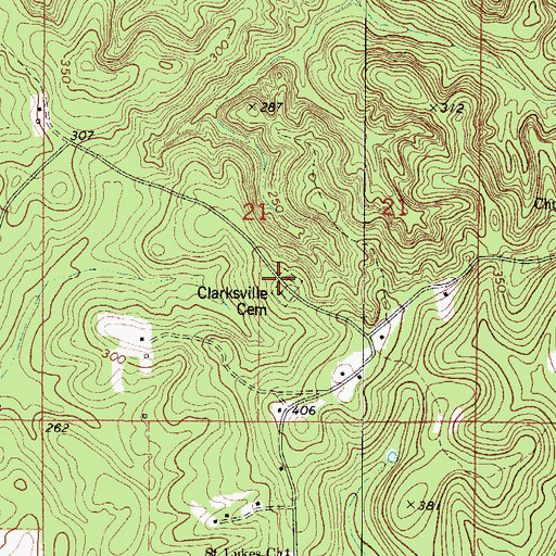 Topographic Map of Saint Lukes Cemetery, AL