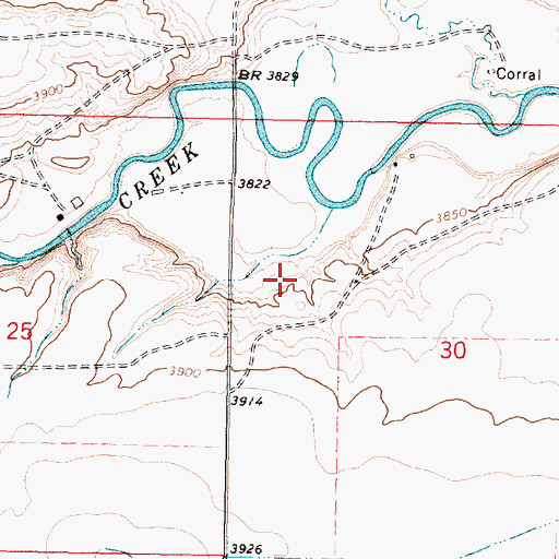 Topographic Map of 34N07W30BCAC01 Spring, MT
