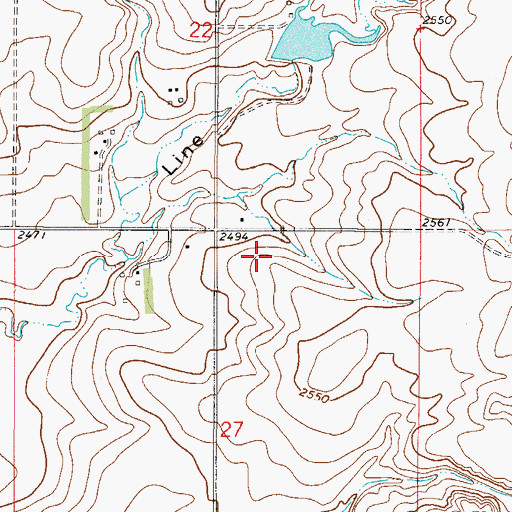 Topographic Map of 34N49E22DCCC01 Well, MT