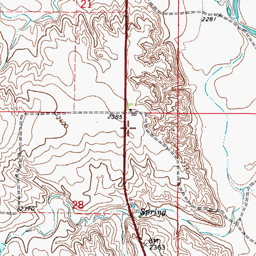 Topographic Map of 34N48E21DDCC01 Well, MT