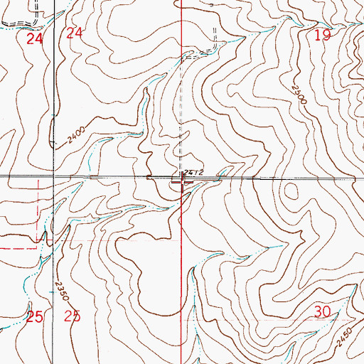 Topographic Map of 34N49E30BBBB01 Well, MT