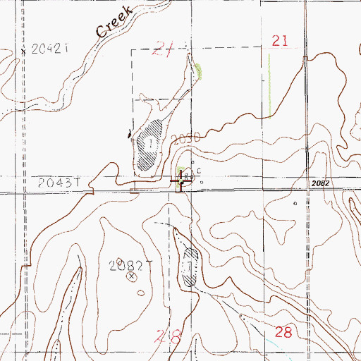 Topographic Map of 34N58E21DCCD01 Well, MT