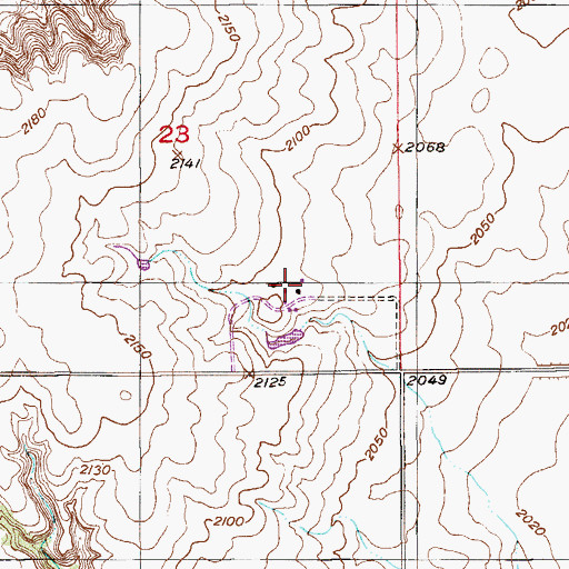 Topographic Map of 34N55E23DDBB01 Well, MT