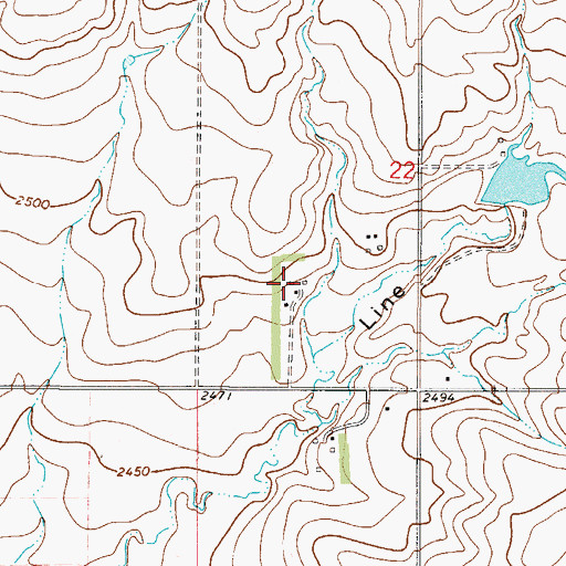 Topographic Map of 34N49E22CCAA02 Well, MT